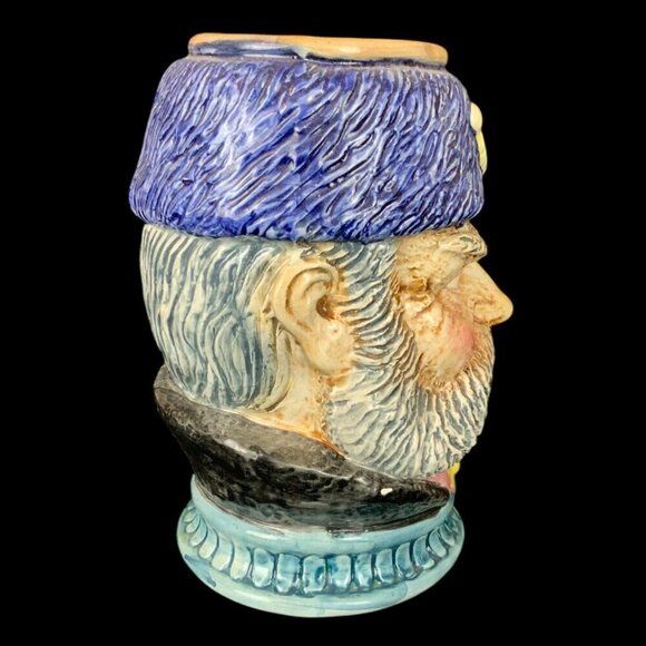 Vintage Magrou Portugal Ceramic Face Head Figural Stein Mug With Handle Barware - Picture 4 of 8